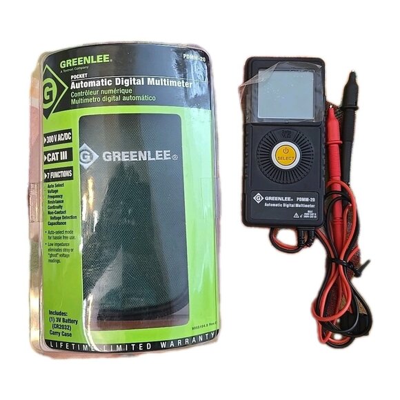 Greenlee PDMM20 AC/DC 6000-Count LCD Pocket Multimeter with Auto-Select Mode - Picture 1 of 16